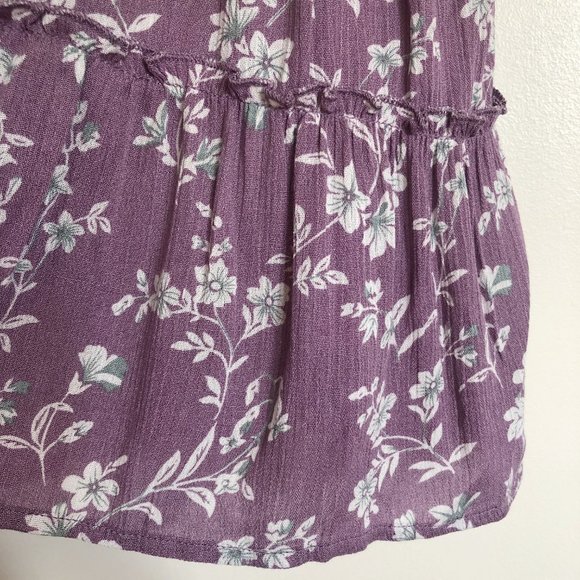 LOVERICHE Purple Floral Print Ruffle Mini Dress - Picture 8 of 9